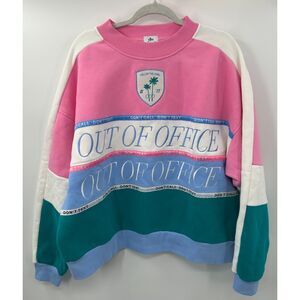 Yellow the label Out of Office Colorblock Crewneck Sweatshirt  L travel